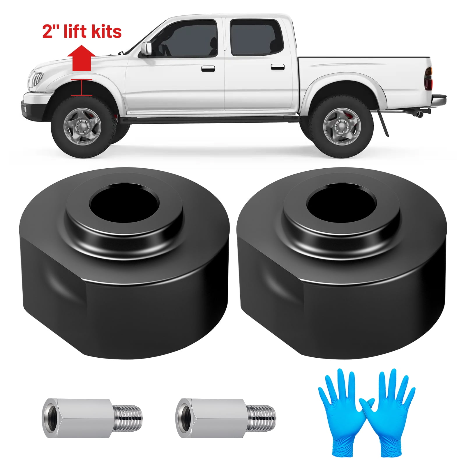 SPEEDWOW 2" Front Leveling Lift Kits, Fit for 1981-1996 Ford F150, 1983-1996 Ranger, 1991-1994 Explorer, Navajo, 2 inch Front Leveling Kit with 5/8" Stud (4WD only)