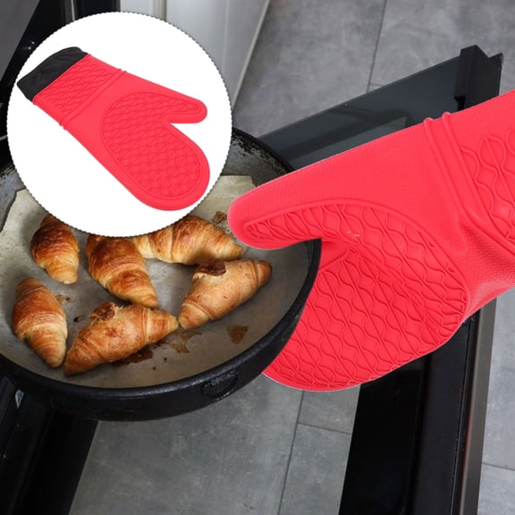 YOSADIER Red Heat Insulation Oven Gloves Anti Scalding Non Slip for Home 1Pc
