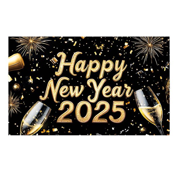 TQEHS Fondo de feliz año nuevo Fuegos artificiales Banner de feliz año nuevo Decoraciones para fiestas X W2T0