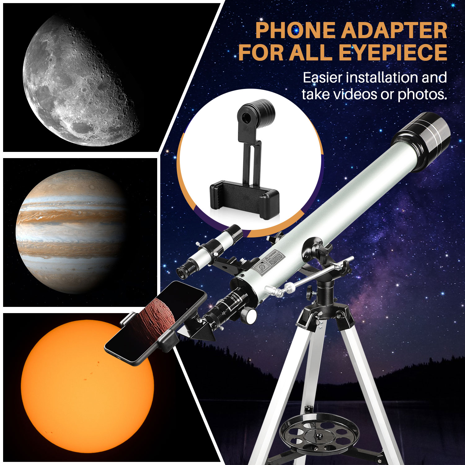 USCAMEL 700mm Refractor Telescope for Beginners photo 2