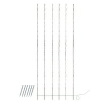 Northlight LED Lighted Branch Christmas Light Stakes - Pink Lights - 13.5' White Wire - 6ct