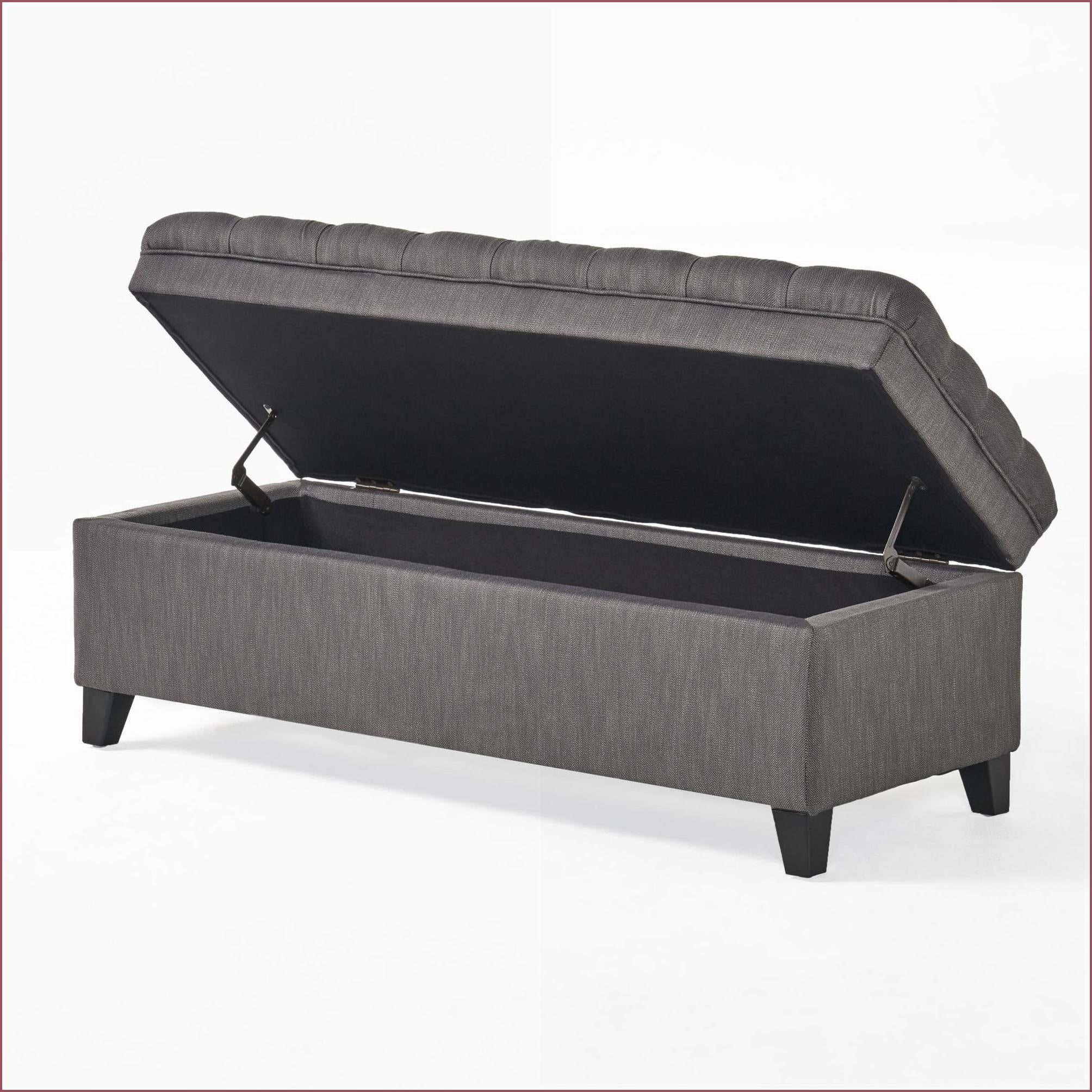 Storage Ottoman, Modern 50” Slate Gray for Living Room Storage & Seating | Fabric | Foot Stools