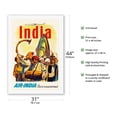 thumbnail image 2 of India - Air India International - Indian Temple Procession - Vintage Airline Travel Poster c.1960 - Fine Art Rolled Canvas Print 27in x 40in, 2 of 4