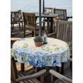 thumbnail image 2 of Outdoor Tablecloth with Umbrella Hole for Patio/Picnic/Party/Camping, Blue Hydrangea Waterproof Table Cloth Round Cover Washable, Spring Summer Eucalyptus Farmhouse Retro (Dia 60"), 2 of 9