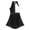 Black&White, variant on Raenseen Women's Rhinestone Modern Dance Dress Halter Mesh Ballet Leotards Lyrical Dance Costume Black L
