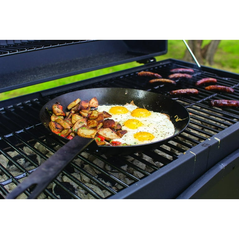 Churrasco BBQ 12 in Round Carbon Steel Grill Pan