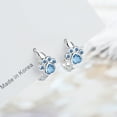 thumbnail image 2 of Lindos pendientes con hebilla para orejas de mascota, huellas de garras de gato, taladro de circonita azul, hebilla para orejas de cobre, estilo coreano, 2 of 5