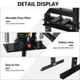 thumbnail image 5 of 6 Ton Hydraulic H-Frame Shop Press – Heavy Duty Floor Press with Adjustable Bed (55-240mm), Steel Plates – Perfect for Garage, Workshop, Bearing and Metal Repair, black, 5 of 6