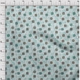 thumbnail image 3 of oneOone Cotton Jersey Sky Blue Fabric Geometric Sewing Material Print Fabric By The Yard 58 Inch Wide, 3 of 4