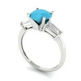 thumbnail image 2 of Three-Stone Engagement Ring for Women - 2ct Simulated Turquoise in 14K White Gold Promise Ring, 2 of 6