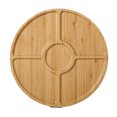 thumbnail image 1 of Round Wood Serving Tray Decorative Wooden Food Tray, 1 of 5