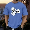 thumbnail image 2 of Huesdet T-Shirts Graphiques pour Hommes Coupe Moderne Col Ras du Cou Chandails Tricotés Maille Texturée à Chevrons (Bleu, M), 2 of 6