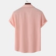 thumbnail image 6 of Miluxas Polo Shirts for Men Clearance Men's Casual Solid Young Blood Turn-down Collar with Pocket Button Short Sleeve Blouse Tops Shirt Pink 8(XL), 6 of 9