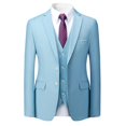 thumbnail image 4 of Traje de hombre de 3 piezas casual de negocios con solapa con muesca, ajuste regular, traje de boda, chaqueta, chaleco, pantalones, XXL, 4 of 4