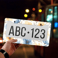 thumbnail image 4 of 1 Pcs Floral Pattern License Plate Frame, License Plate Cover for Car Decorative Parts, Aluminum License Plate Bracket Holder Rust-Proof Weather-Proof for US Standard Car, 4 of 9
