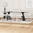thumbnail image 1 of Taburetes de Bar Modernos de Cuero Sintético Gris - Juego de 4, Altura para Mostrador con Patas Blancas y Reposapiés, blanco, 1 of 15