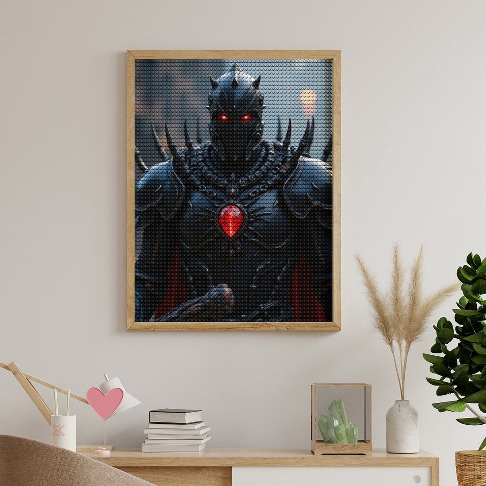 Diamond Art Kits for Adults - Warrior Armor Red Gem Eyes 5d Diamond Painting for Adults, Diamond Art for Adults Beginners, Frameless Diamond Painting Kits for Adults for Home Wall Decor