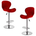 thumbnail image 1 of Jessar - Collection Supérieure Tabouret Pivotant Réglable, Ensemble de 2, Rouge, 1 of 3