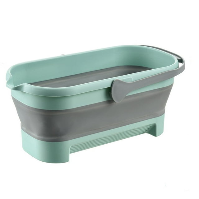 COM1950s Buckets with Handles, Large Collapsible Mop Bucket Collapsible Bucket 4.2Gallon(17L) with Handle for House Cleaning, Space Saving Outdoor Multiuse Foldable Water Pail for Camping