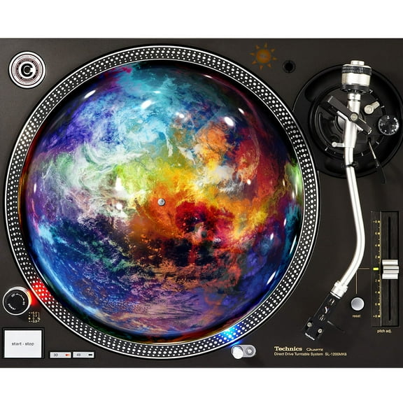 KuzmarK™ 12" DJ Turntable Slipmat - Tie Dye Marble Earth