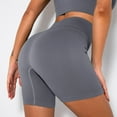 thumbnail image 6 of Women Workout Yoga Shorts Seamless Running Shorts Solid Ribbed Knit Leggings High Waist Biker Shorts Hip Lift Yoga Pants, 6 of 7