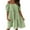 Green, variant on Sngxgn Women's V Neck Swing Ruffle Long Sleeve Mini Dress(Beige,L)
