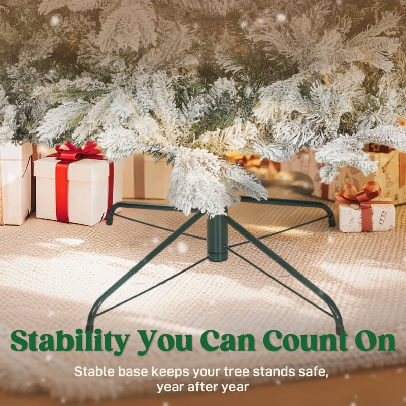 Alvantor Christmas Tree Frosted Artificial with 1762 Tips & Metal Stand 51.2x51.2x90 in 7.5ft Green