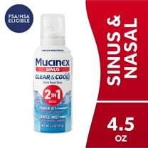Mucinex Sinus Clear and Cool Saline Nasal Spray with Aloe and Menthol, Drug-Free Non-Drowsy Nasal Rinse with Jet and Mist Nozzle, 4.5 oz