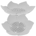 thumbnail image 3 of PAMINGONO Shower Soap Tray Water Drainage Flower Shape 2Pcs, 3 of 8