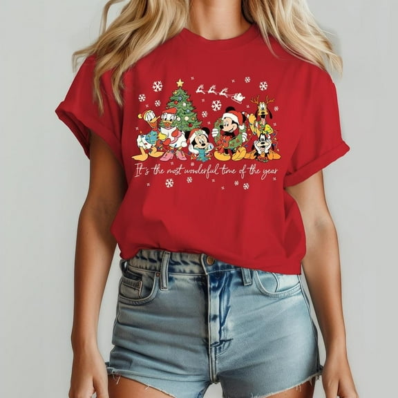 Vintage It's The Most Wonderful Time of The Year T-Shirt, Disney Christmas Comfort Colors Shirt, Mickey and Friends Christmas Party 2025