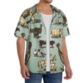 thumbnail image 2 of Fotbe Vintage Farm Animals Camisa Estampada de Manga Corta para Hombre, Casual de Verano, Estilo Playero, Sin Arrugas-4X-Large, 2 of 5