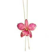 Lacquer Dipped Fuchsia Cattleya Orchid Adjustable Necklace