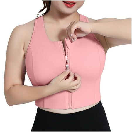 hoksml Sports Bras for Women  Front Zip Front Full Coverage  High Impact Yoga Underwear Large Bust Sports Tank Top  Running Fitness Bra 2025 on Clearance