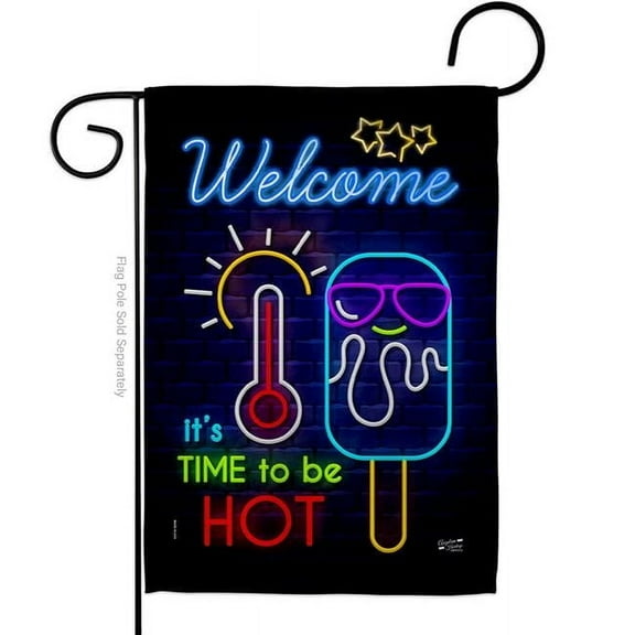 Angeleno Heritage G135539-BO Neon Summer Time Summertime Fun & Sun 13 x 18.5 in. Double-Sided Decorative Vertical Garden Flags for House Decoration Banner Yard Gift