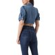 thumbnail image 3 of CHAQUETA DE JEAN CORTA DE DENIM PARA MUJERES CHIC CON MANGAS CORTAS Y SOLAPA XL AZUL, 3 of 6