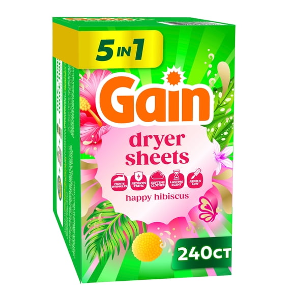 Gain Dryer Sheets, Happy Hibiscus Scent, 240 Count