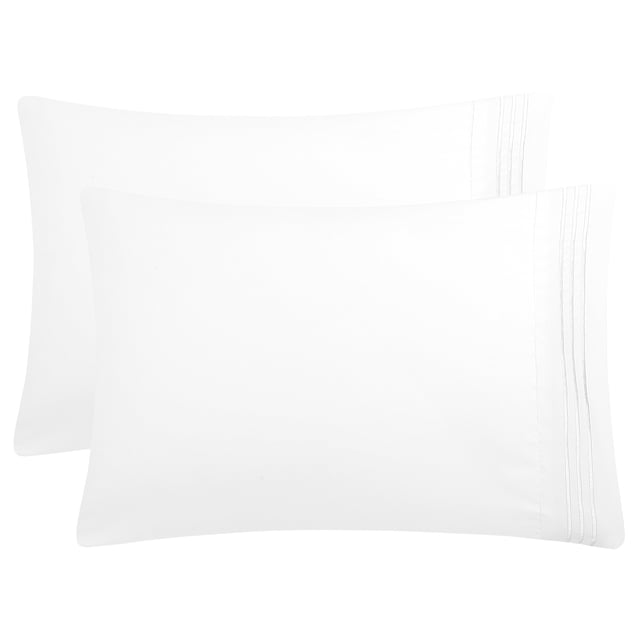 Juego de 2 Suaves Transpirables Fundas Almohadas con Bordado sin Cremallera