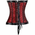 thumbnail image 2 of UPPADA Plus Size Corset Tops for Women On Sale,Womens Corset Tops Steampunk Corset Lace Up Top Overbust Corset Floral Corset Top Corset Bustier Top Cute Underbust Corset Top, 2 of 4