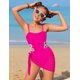 thumbnail image 4 of Trajes de baño para mujer, Trajes de baño para mujer Traje de baño de playa moderno con tiras huecas de colores contrastantes para niñas y adolescentes medianas y grandes + Falda cruzada de color liso, 4 of 8