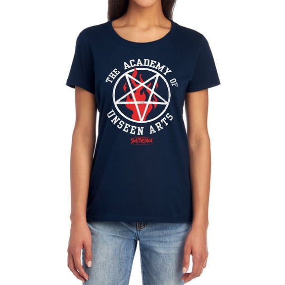 Chilling Adventures of Sabrina Academy of Unseen Arts Women's T Shirt, Navy, Small
