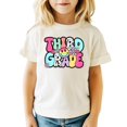 thumbnail image 3 of Retro Third Grade Shirt for Girls Back to School Groovy Girly 3rd Grade T-Shirt Natural Shirt Youth Small, 3 of 5