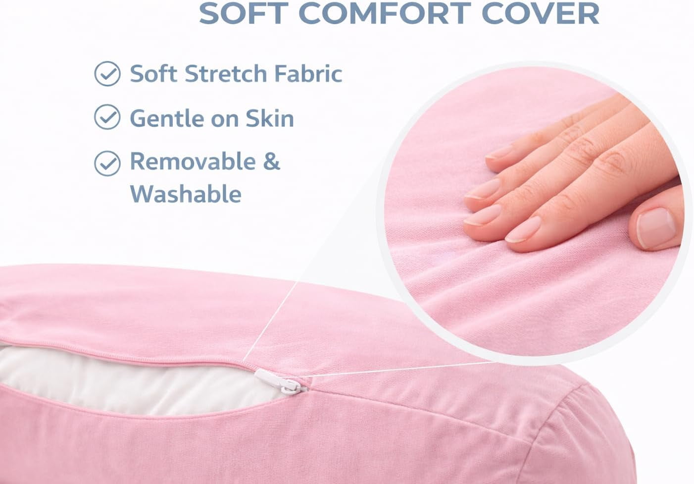 Mushy Pillows Compact Body Pillow – Moldable Microbead Support for Side Sleepers, 30" x 8"