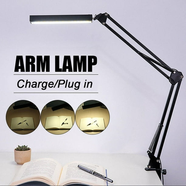 Luminosité Tactile Réglable Longue Lampe de Bureau Pliante Clip-on LED Lampe de Table