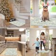 thumbnail image 2 of Green Rrbbit Plush Flannel Bath Rug 16x24 Inches, Quick Dry Absorbent Non Slip Mat for Bathroom Sink Tub, 2 of 9
