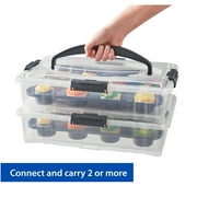 Mainstays Dessert Carrier, Rectangular Design, Clear Plastic with Dark Gray Handle and Clasps, Includes Slice-and-Serve Utensil (1 Each) 18 x 12 x 4.3