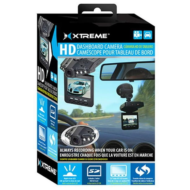 Xtreme Câbles Voiture Dash Caméra avec Carte SD 4 Go - Noir