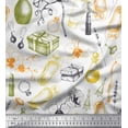thumbnail image 1 of Soimoi Georgette Viscose Fabric Jewelry,Bellies & Lipstick Fashion Fabric Prints By Yard 42 Inch Wide, 1 of 1