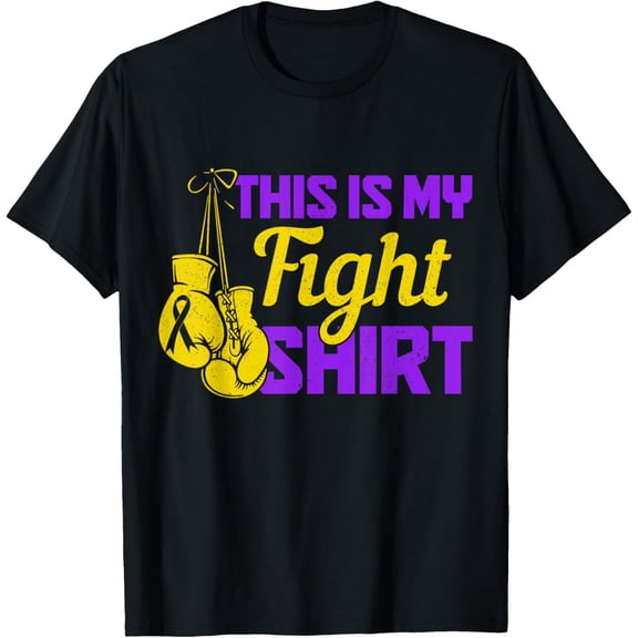 men and women can wear,Bladder Cancer Awareness Month Day Yellow Purple Ribbon T-Shirt