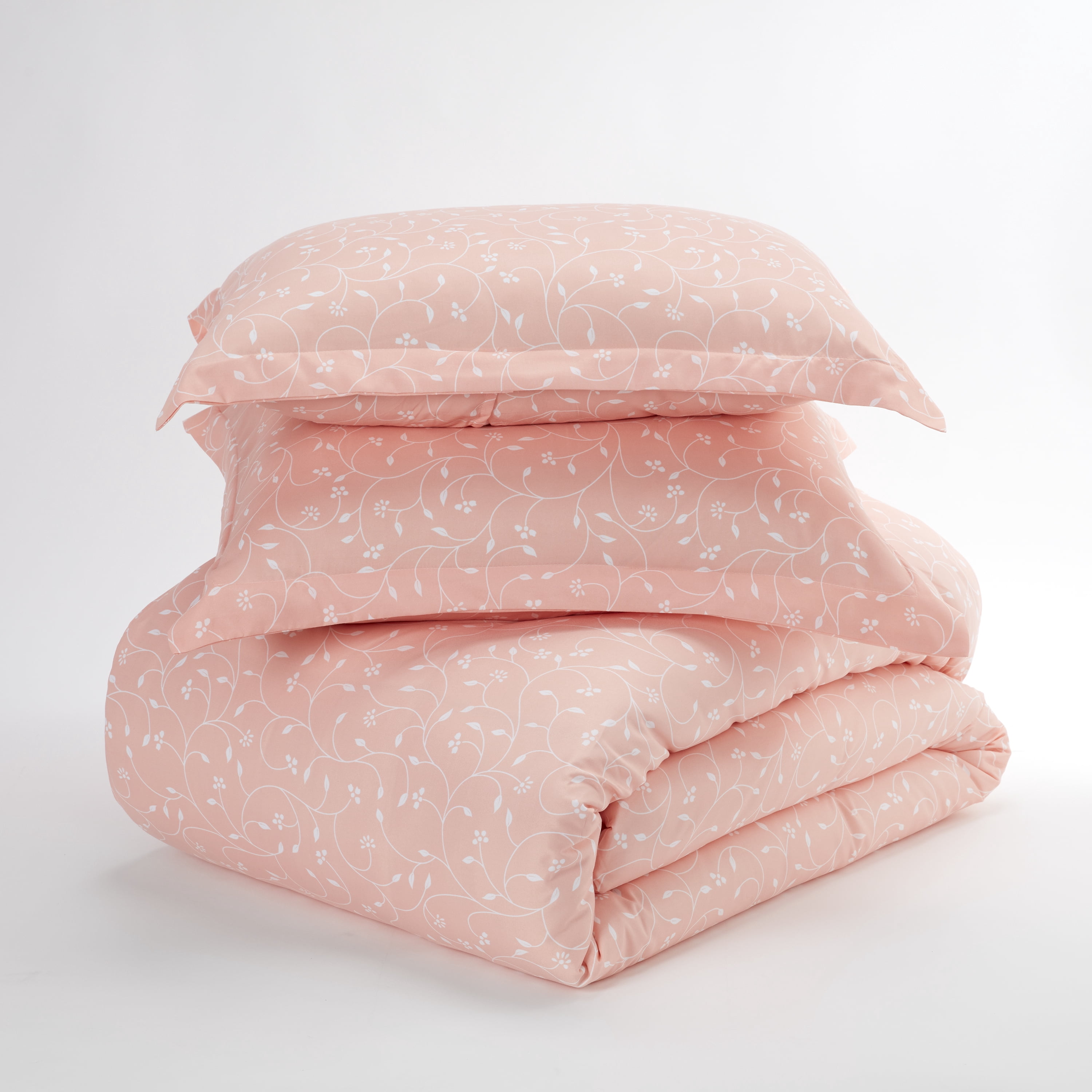 Noble Linens Pink Pink Buds Pattern 2-Piece Duvet Cover Set, Twin/TwinXL