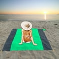 thumbnail image 5 of Xecvkr Polyester Outdoor Beach Mat, 210x200cm Large Picnic Blanket for Camping, Blue Green Army Green, Liquid Protection, Easy Maintenance, 5 of 6
